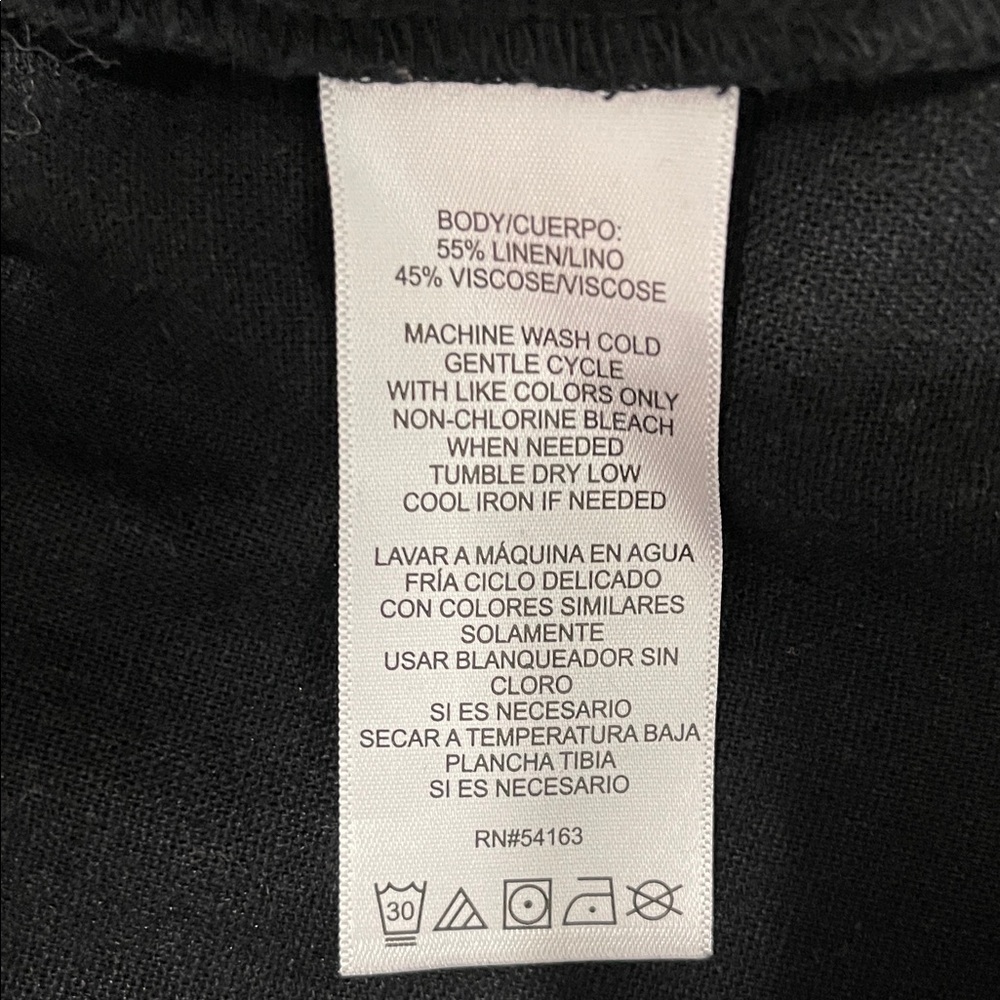 DKNY Sleeveless V Neck Black Linen Maxi Dress XL - Picture 7 of 7